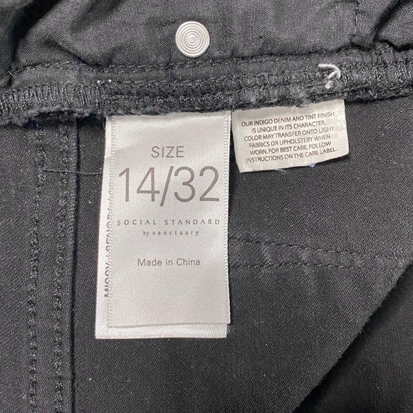 Women’s Social Standard by Sanctuary High Rise Skinny Jeans In Black Size 14/32 - Picture 4 of 9
